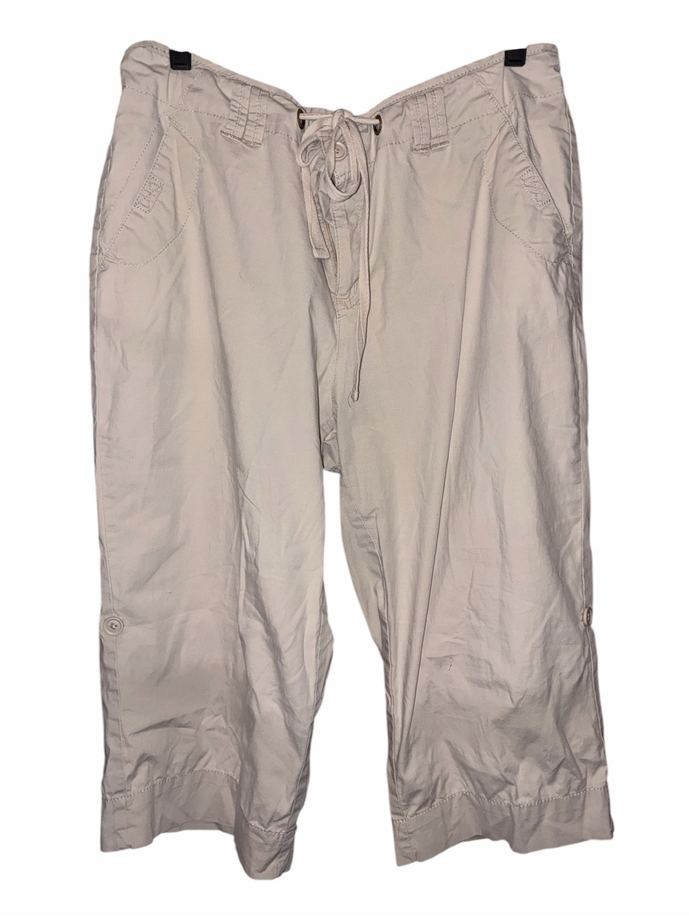 St. JOHNS BAY KHAKI COLORED CAPRIS SZ 14 WOMENS